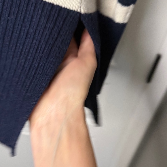 Industri Striped Navy and White Crew Neck Sweater - Picture 4 of 5